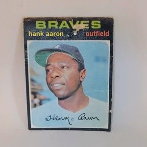 Vintage 1971 Hank Aaron #400 Topps Atlanta Braves Baseball Trading Card.